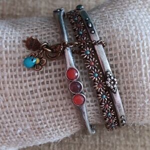 Lucky Brand Gold and Silver Tone Bangle Bracelet